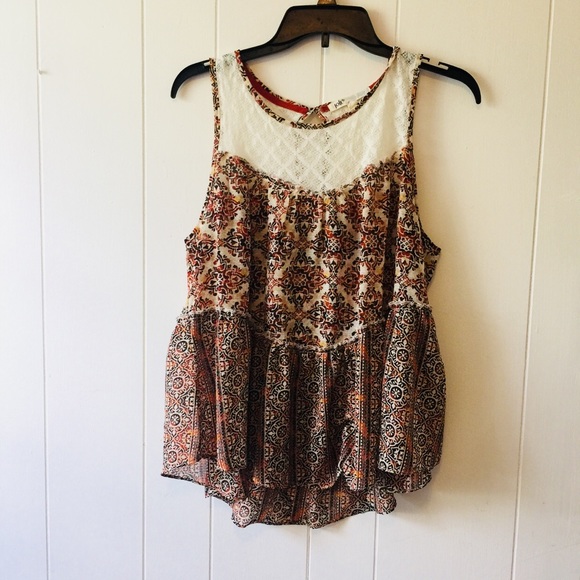 Jolt Tops - Jolt Dressy Tiered Lace Accent Top Size XL